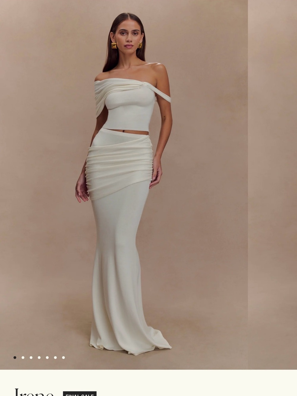 Meshki Irene Ivory Draped Maxi Skirt - Picture 2 of 2